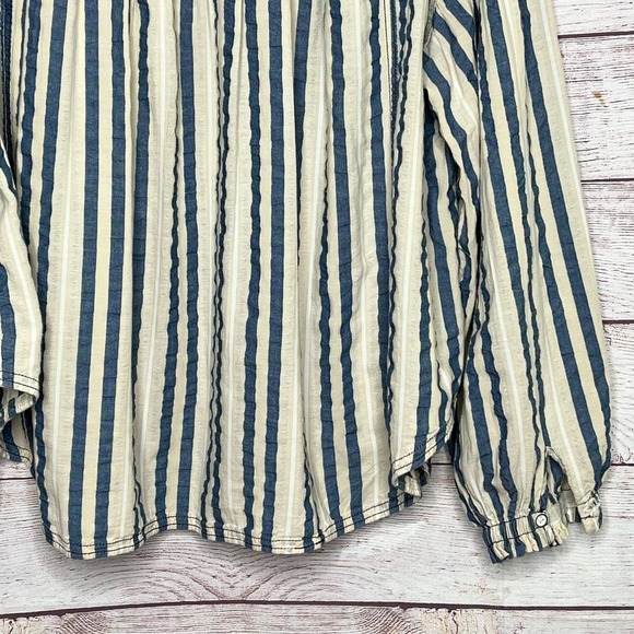 We The Free Striped Button Down Oversized Cotton Women's Shirt XS - Picture 11 of 12